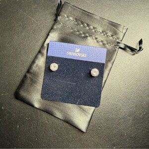 Swarovski Angelic Stud Earrings Round Cut Pavé Silver Rhodium Plated Org. $79